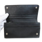 PRADA Long Wallet Purse 1MH132 leather black Saffiano pin badge Women Used Authentic