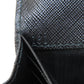 PRADA Long Wallet Purse 1MH132 leather black Saffiano pin badge Women Used Authentic