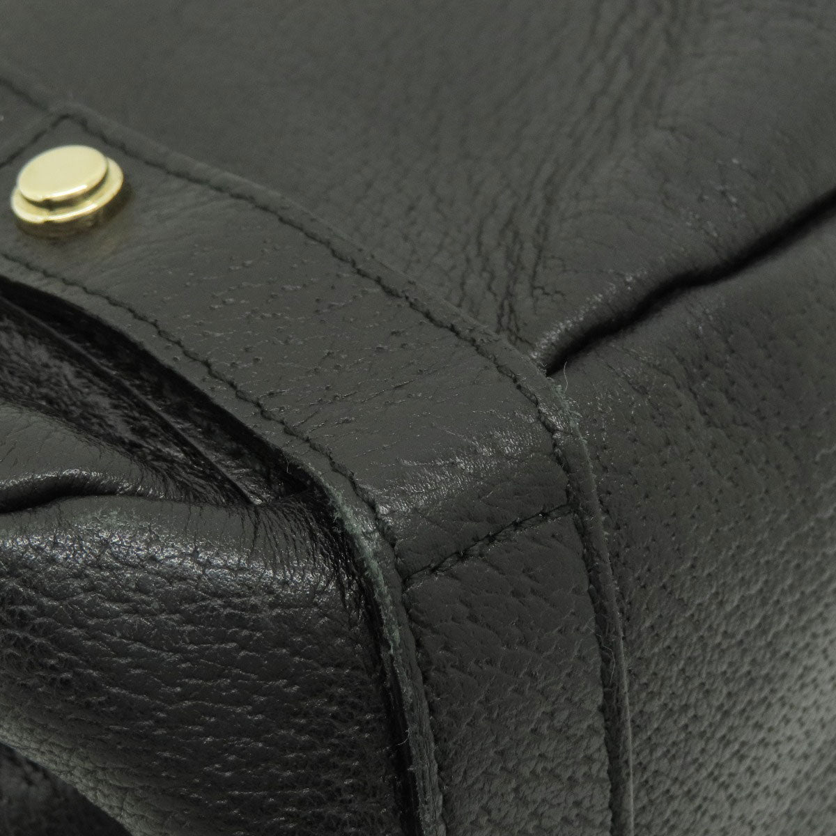 GUCCI Tote Bag 130736 leather black logo Women Used Authentic