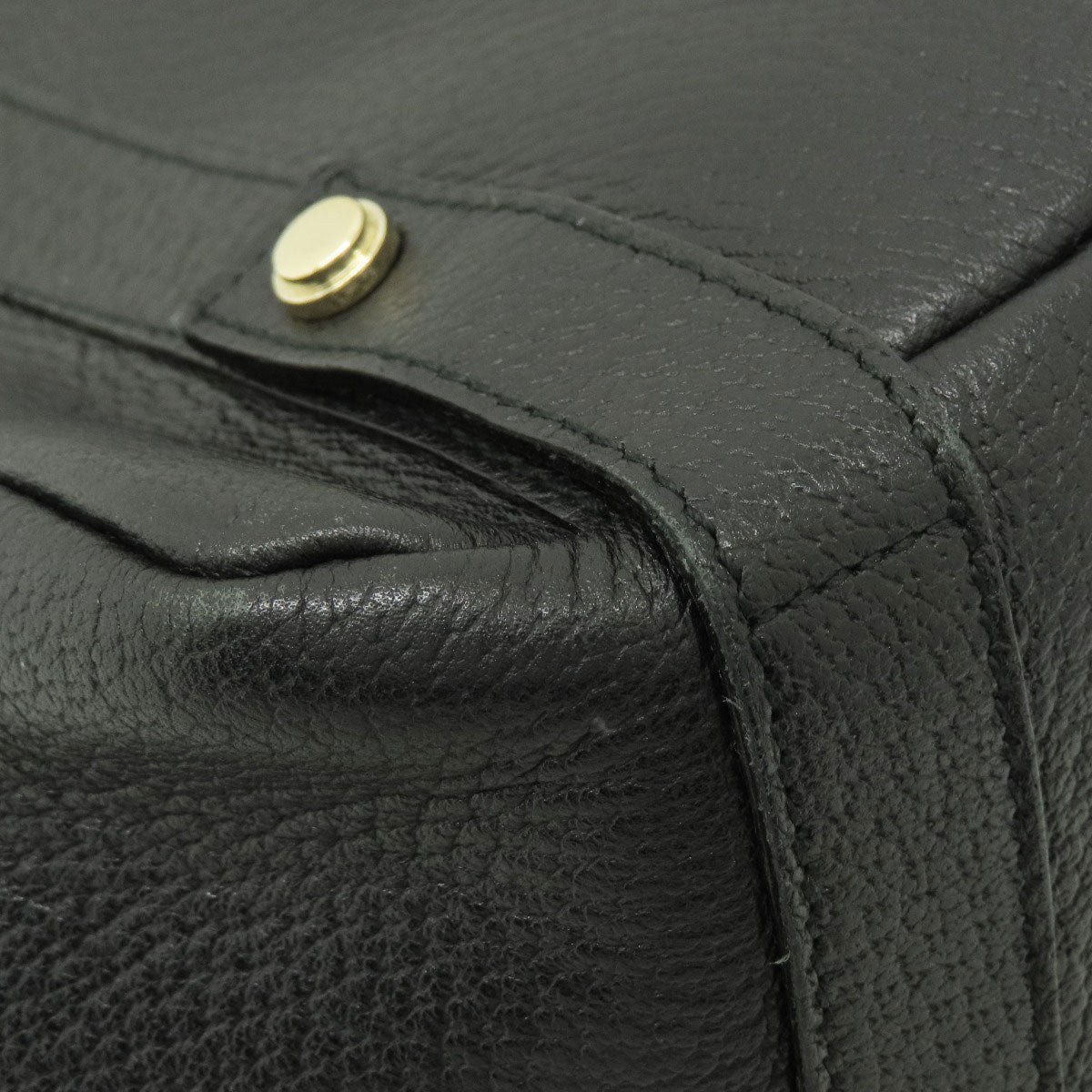 GUCCI Tote Bag 130736 leather black logo Women Used Authentic