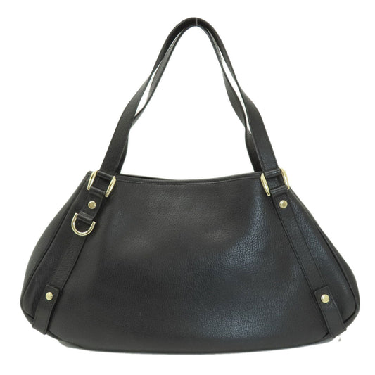 GUCCI Tote Bag 130736 leather black logo Women Used Authentic
