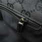 GUCCI Tote Bag 130736 leather black logo Women Used Authentic
