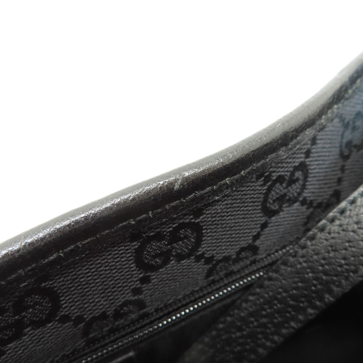 GUCCI Tote Bag 130736 leather black logo Women Used Authentic