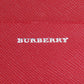 BURBERRY Bifold Wallet PVC Red logo Women Used Authentic
