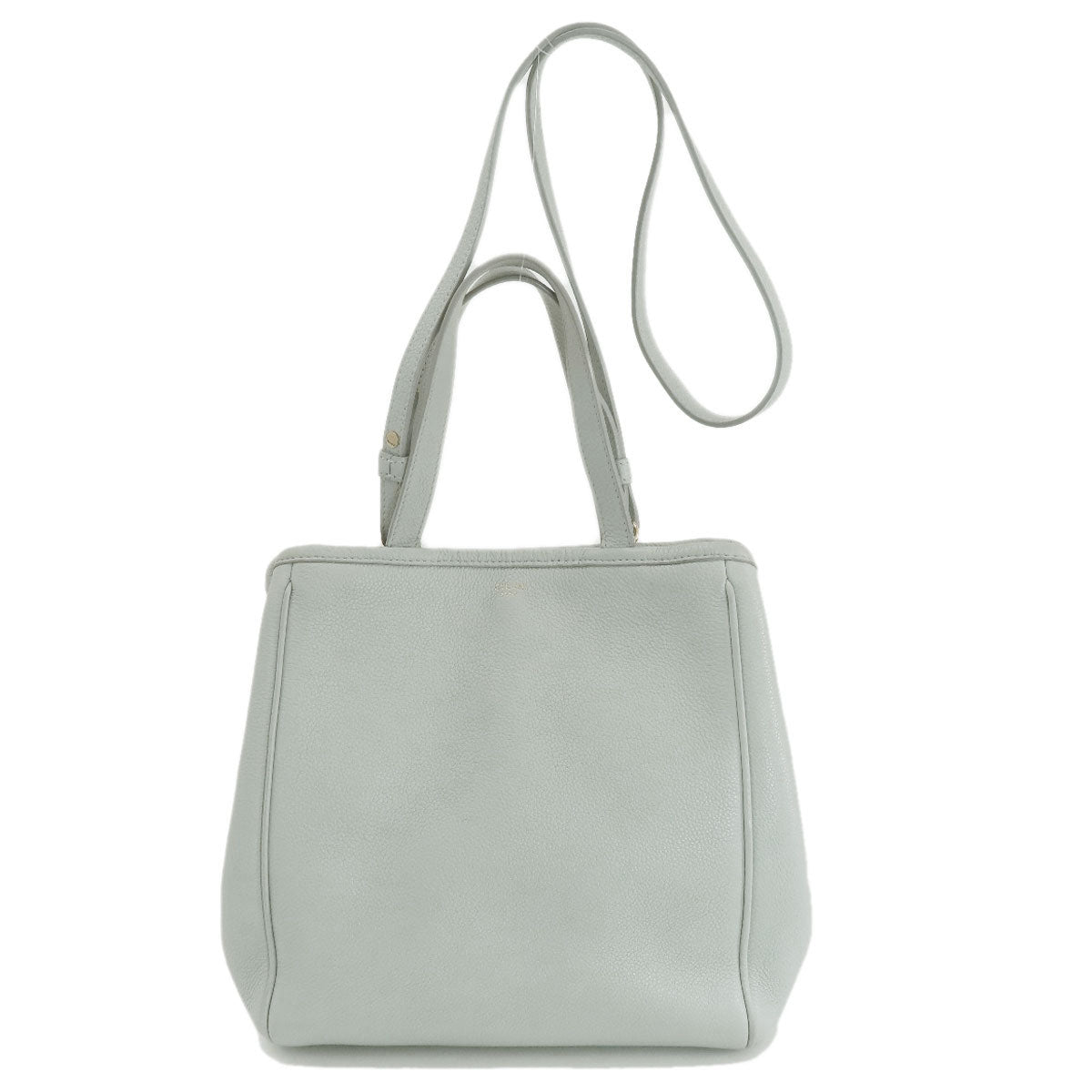CELINE Handbag leather gray Small Fold Hippo 2WAY Women Used Authentic