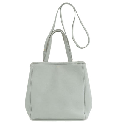 CELINE Handbag leather gray Small Fold Hippo 2WAY Women Used Authentic