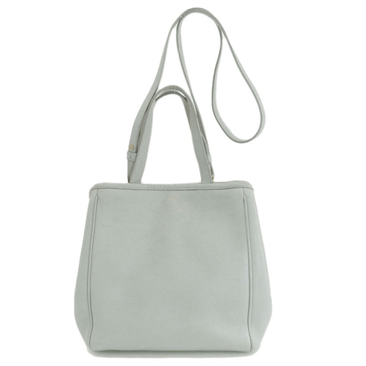 CELINE Handbag leather gray Small Fold Hippo 2WAY Women Used Authentic