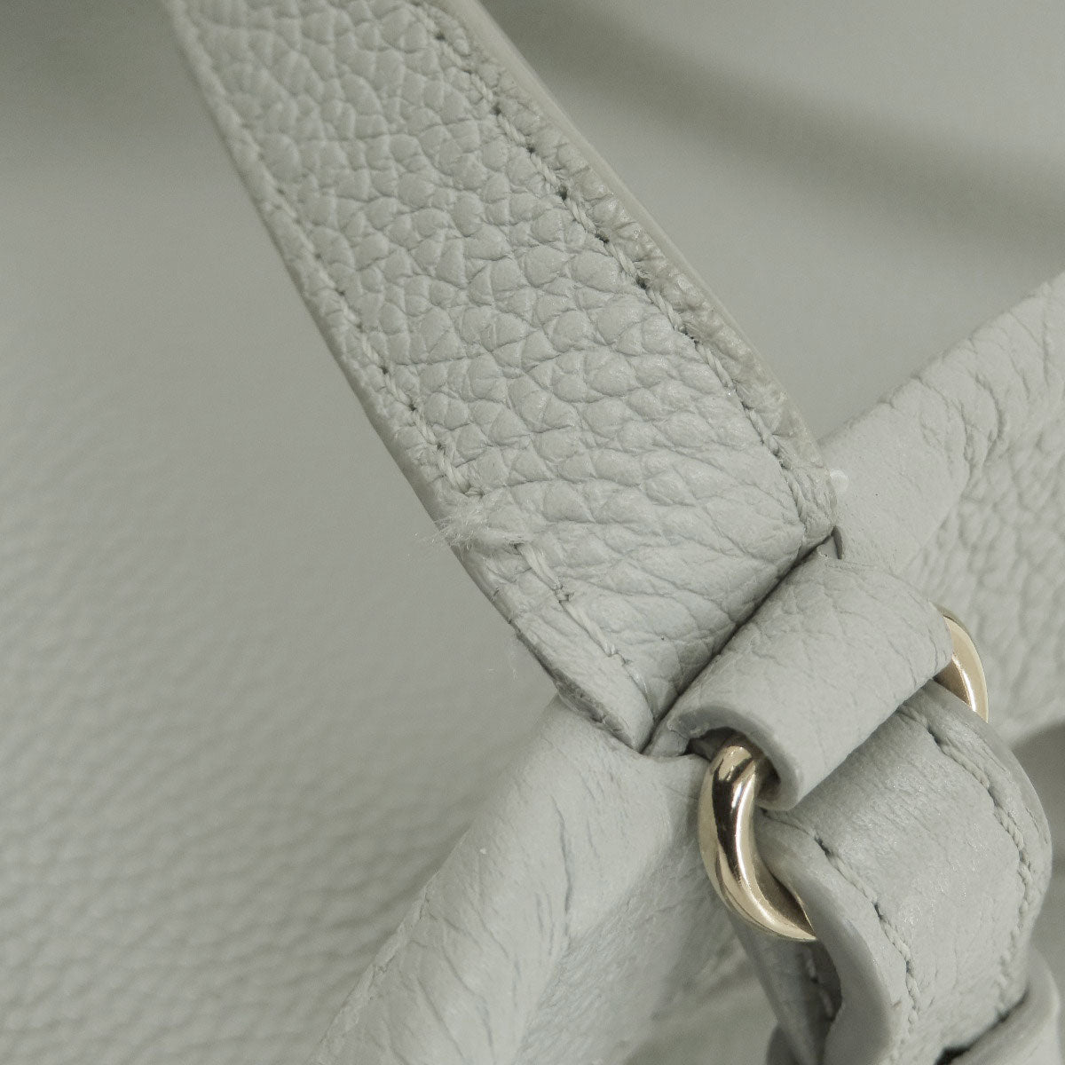 CELINE Handbag leather gray Small Fold Hippo 2WAY Women Used Authentic
