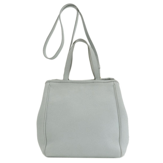 CELINE Handbag leather gray Small Fold Hippo 2WAY Women Used Authentic