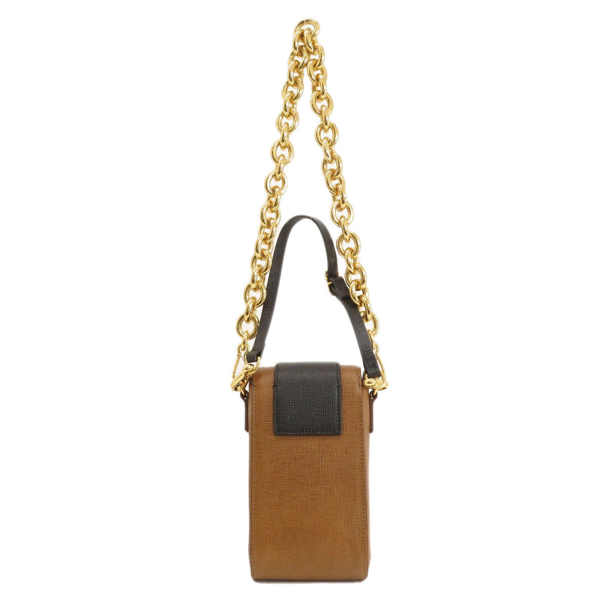 BURBERRY Shoulder Bag leather Brown 3WAY Belt Motif Women Used Authentic