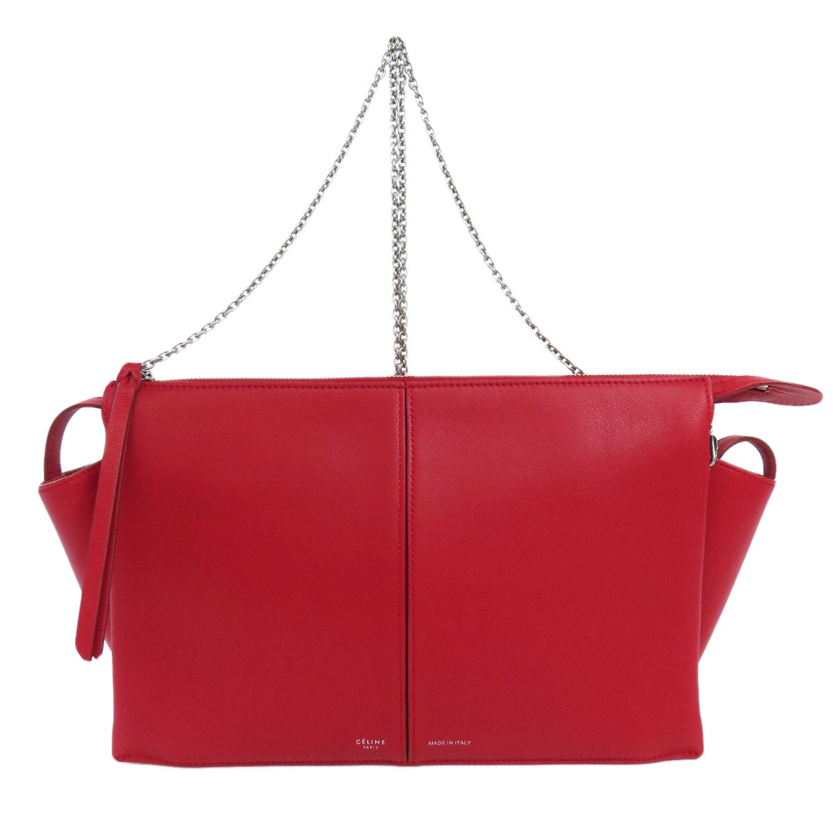 CELINE Shoulder Bag Calfskin Red Trillodo