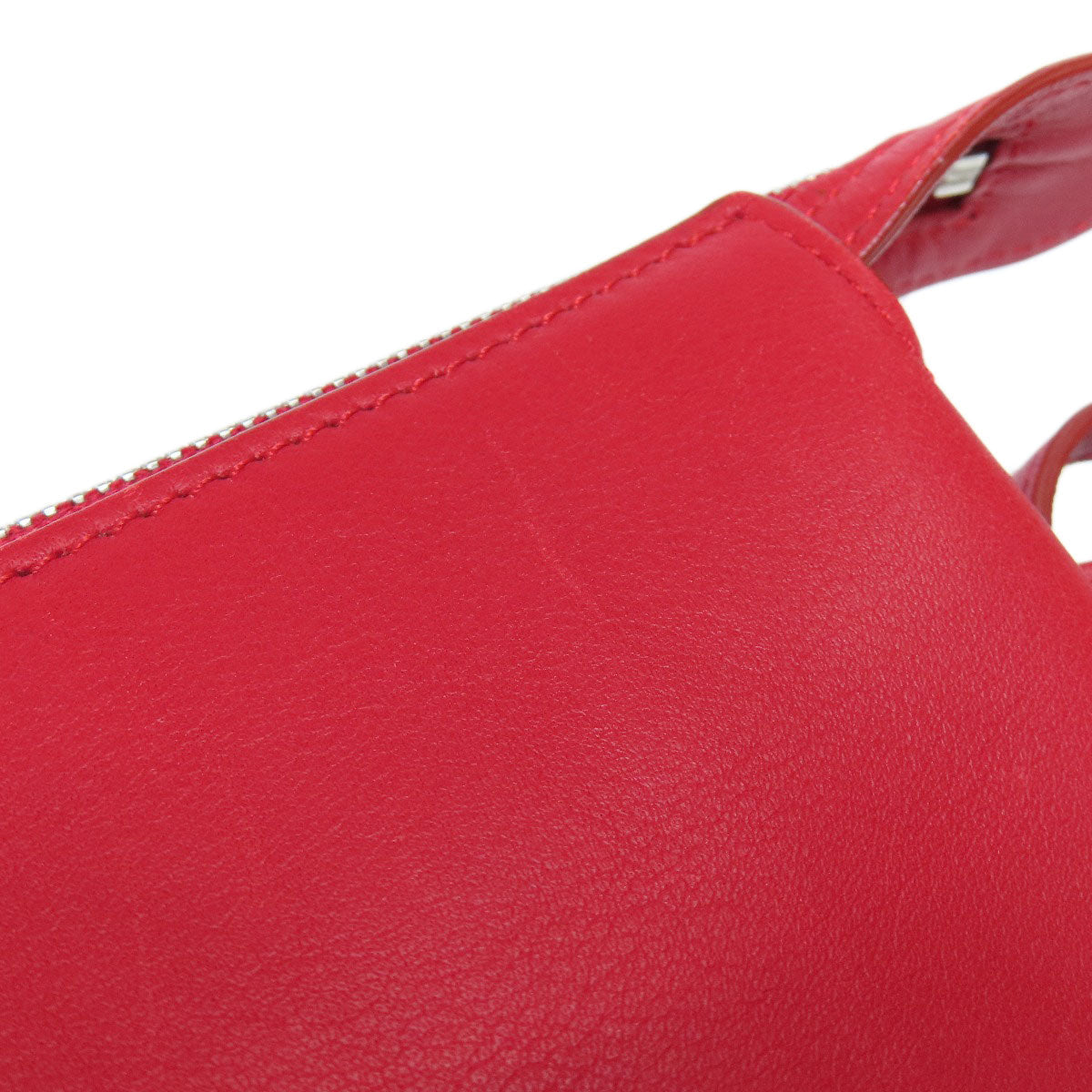 CELINE Shoulder Bag Calfskin Red Trillodo