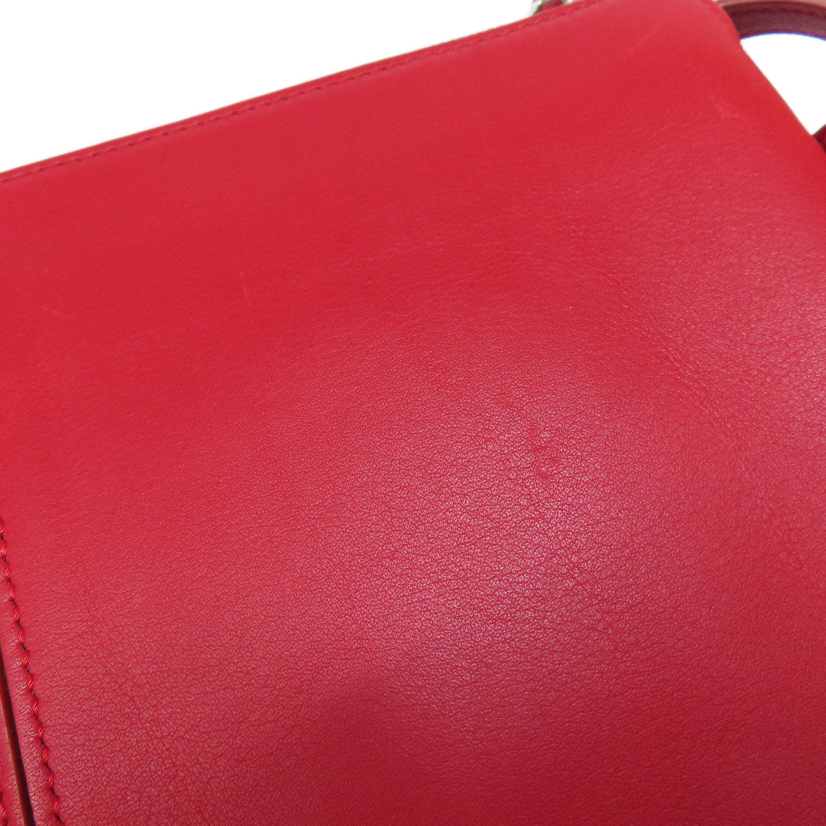CELINE Shoulder Bag Calfskin Red Trillodo