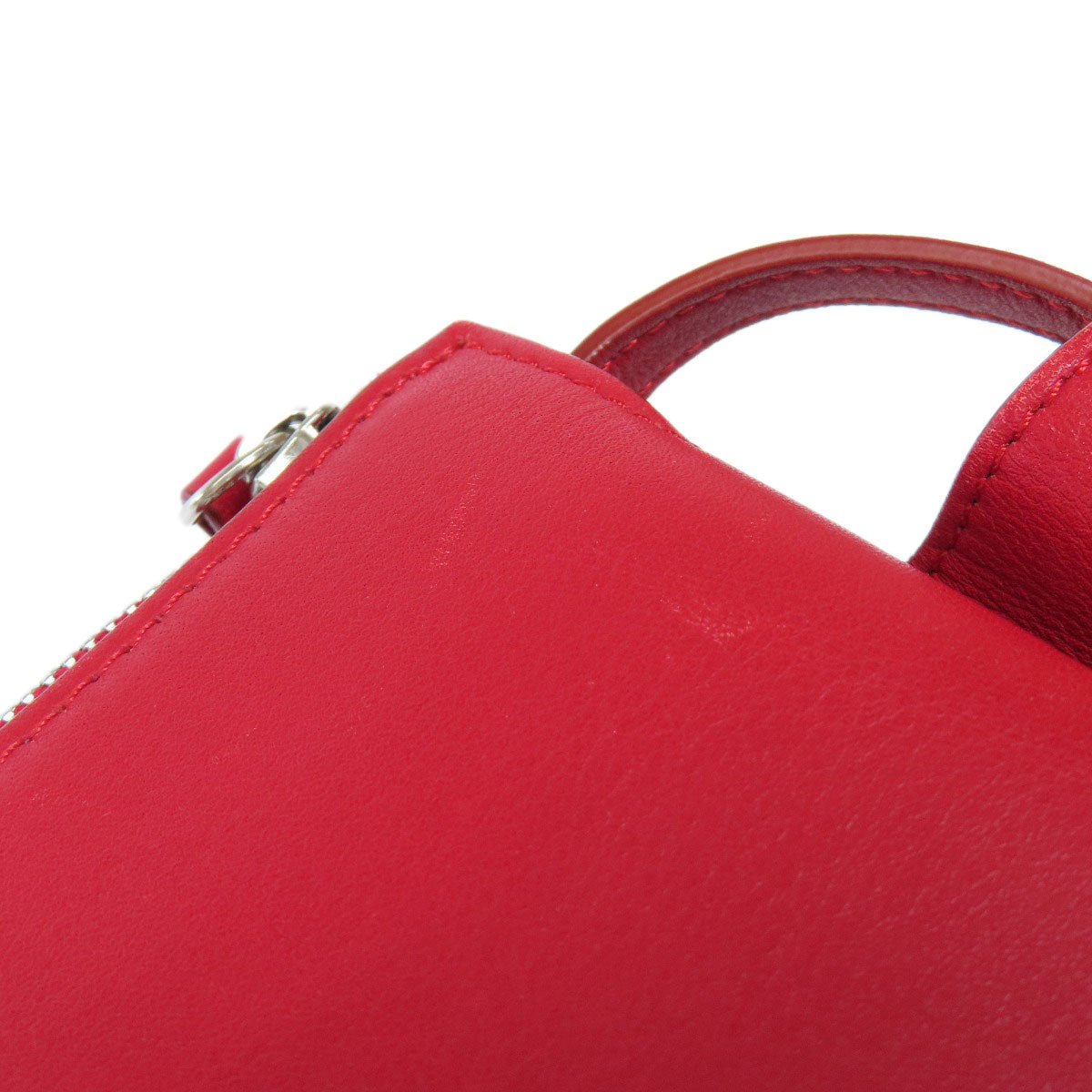 CELINE Shoulder Bag Calfskin Red Trillodo