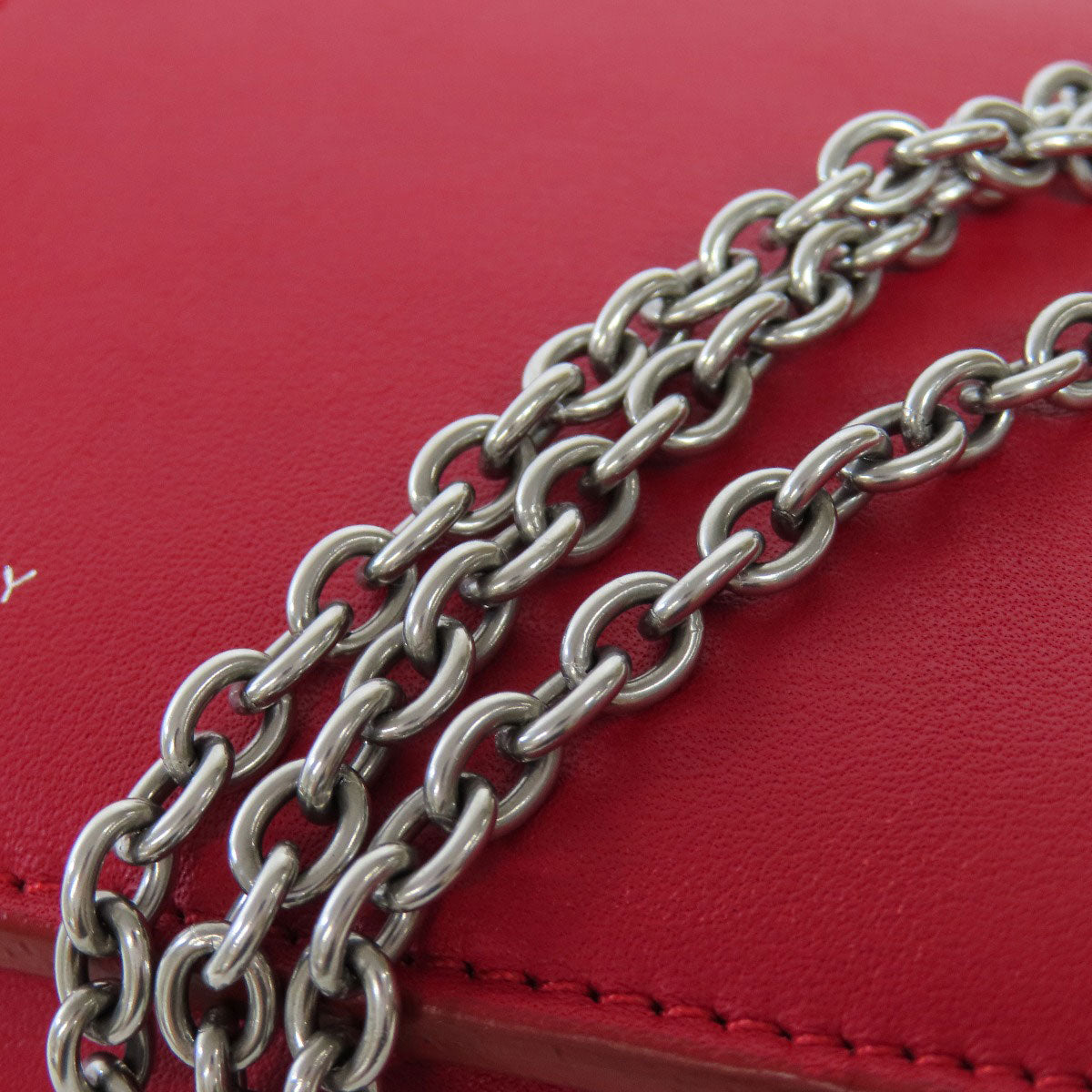 CELINE Shoulder Bag Calfskin Red Trillodo
