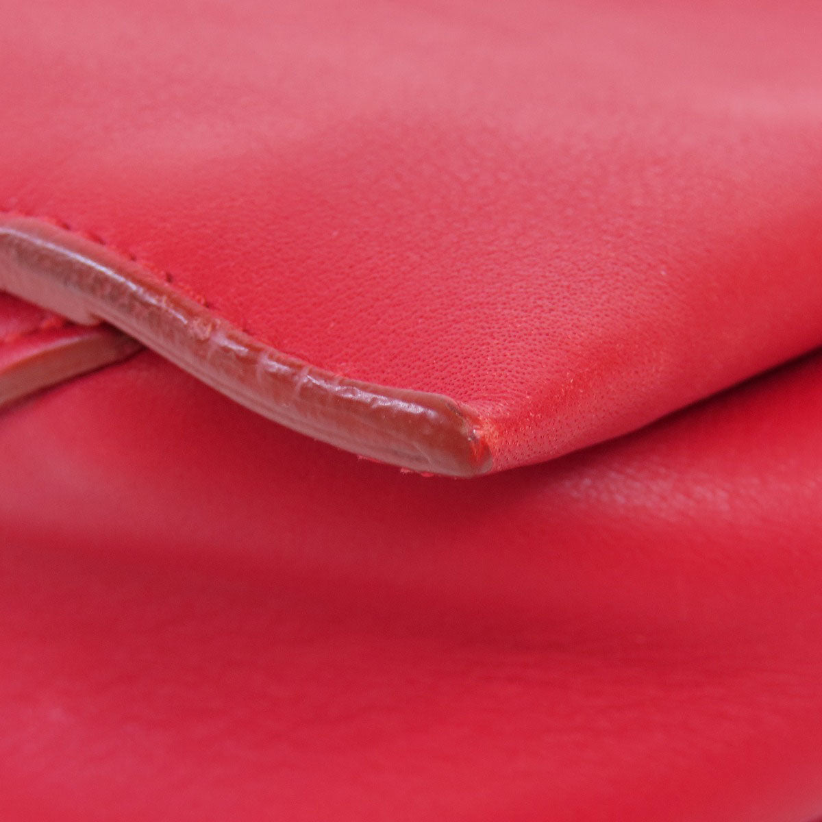 CELINE Shoulder Bag Calfskin Red Trillodo