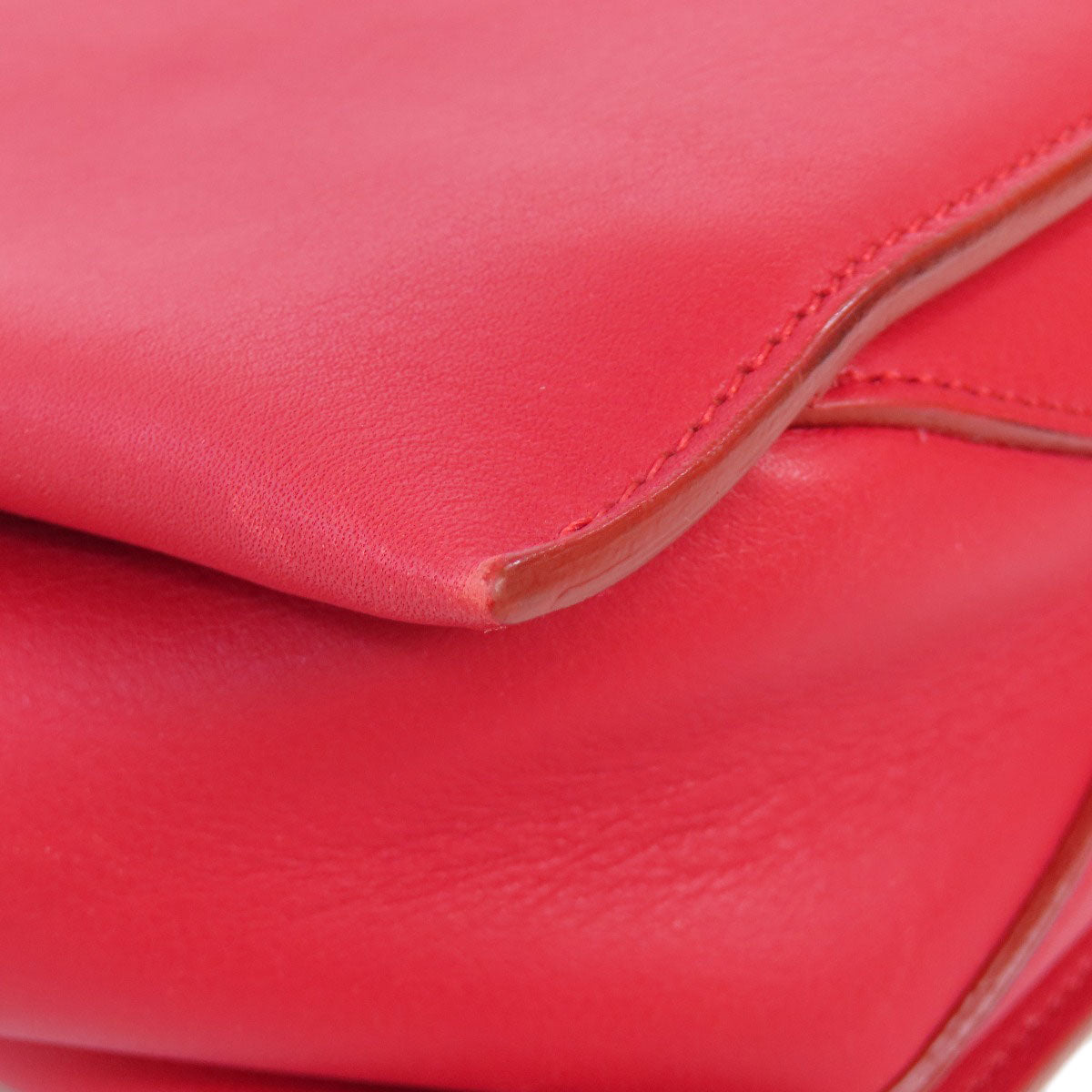 CELINE Shoulder Bag Calfskin Red Trillodo