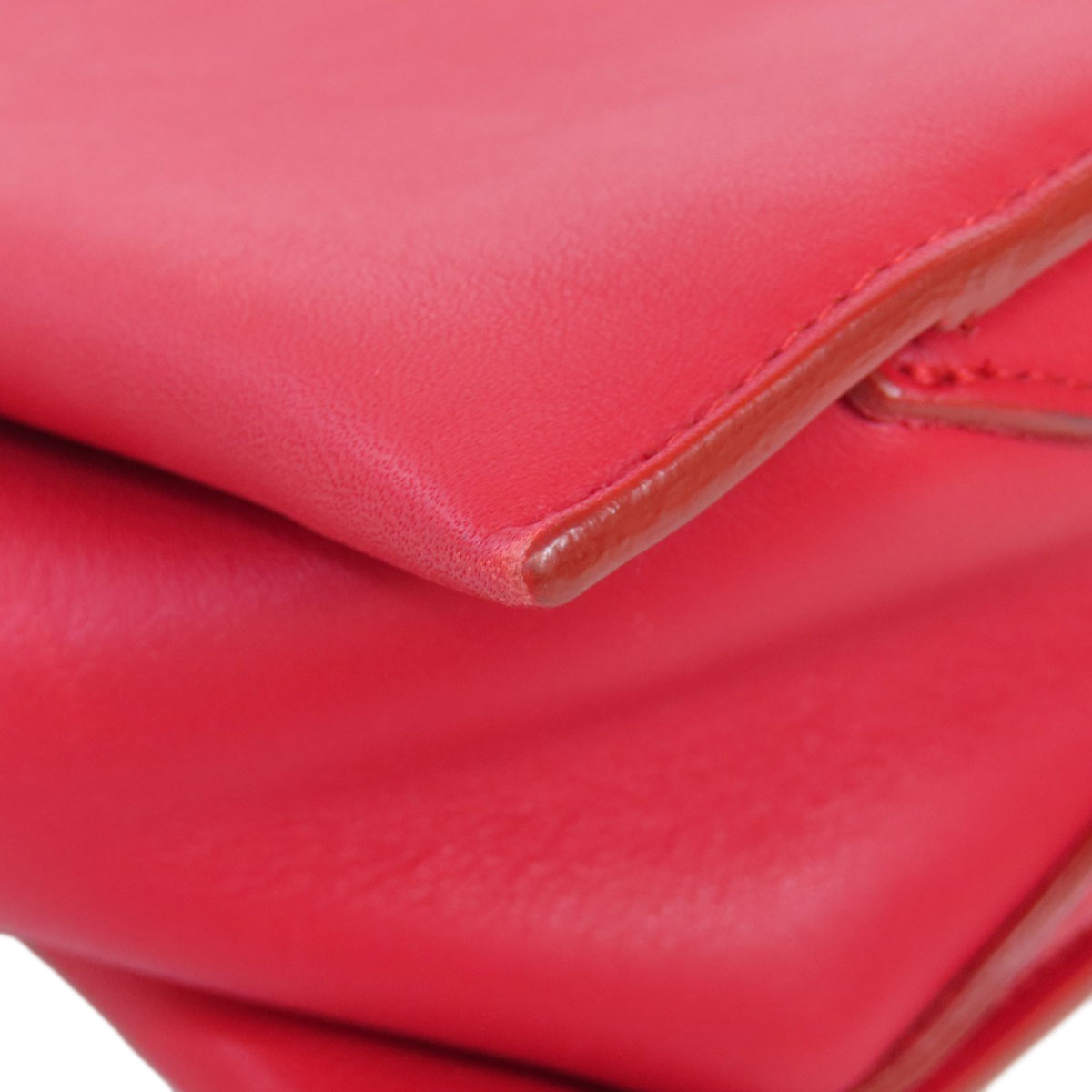 CELINE Shoulder Bag Calfskin Red Trillodo