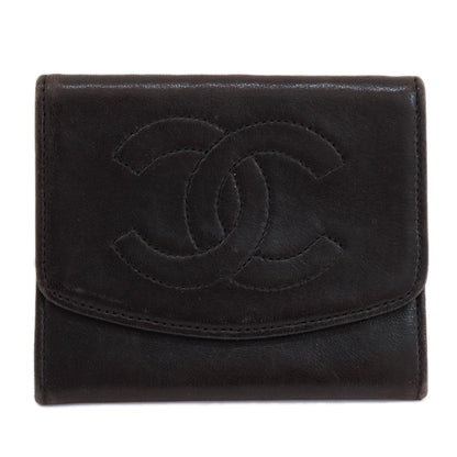 CHANEL Coin case lambskin black COCO Mark Women Used Authentic
