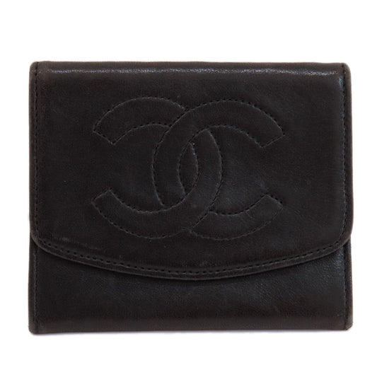 CHANEL Coin case lambskin black COCO Mark Women Used Authentic