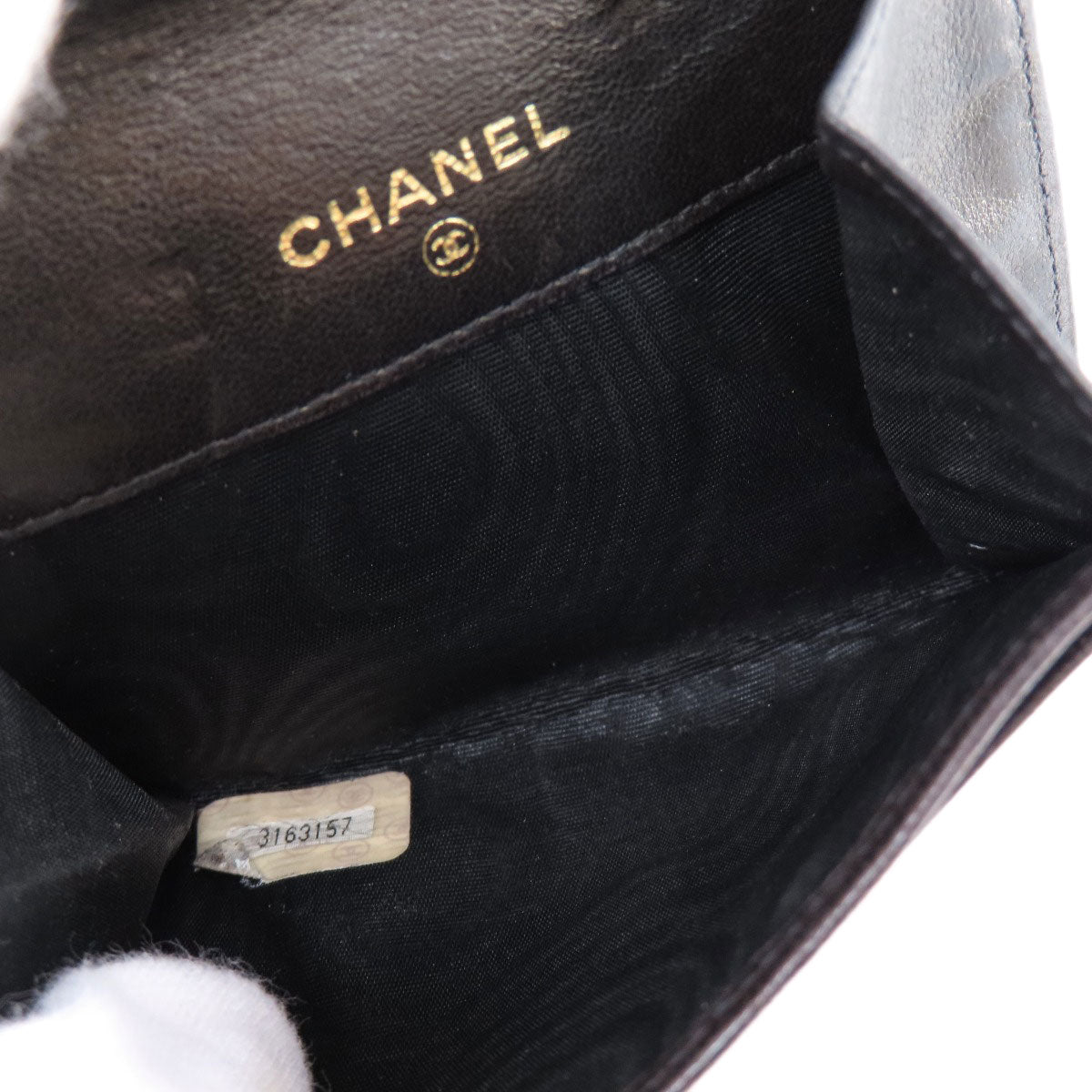CHANEL Coin case lambskin black COCO Mark Women Used Authentic