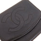 CHANEL Coin case lambskin black COCO Mark Women Used Authentic