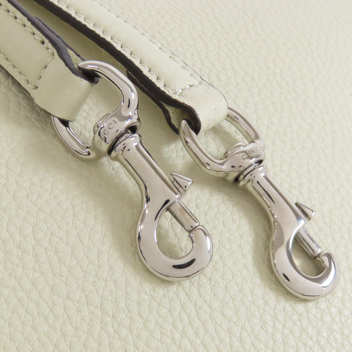 GUCCI Handbag 392013 leather white 2WAY Women Used Authentic