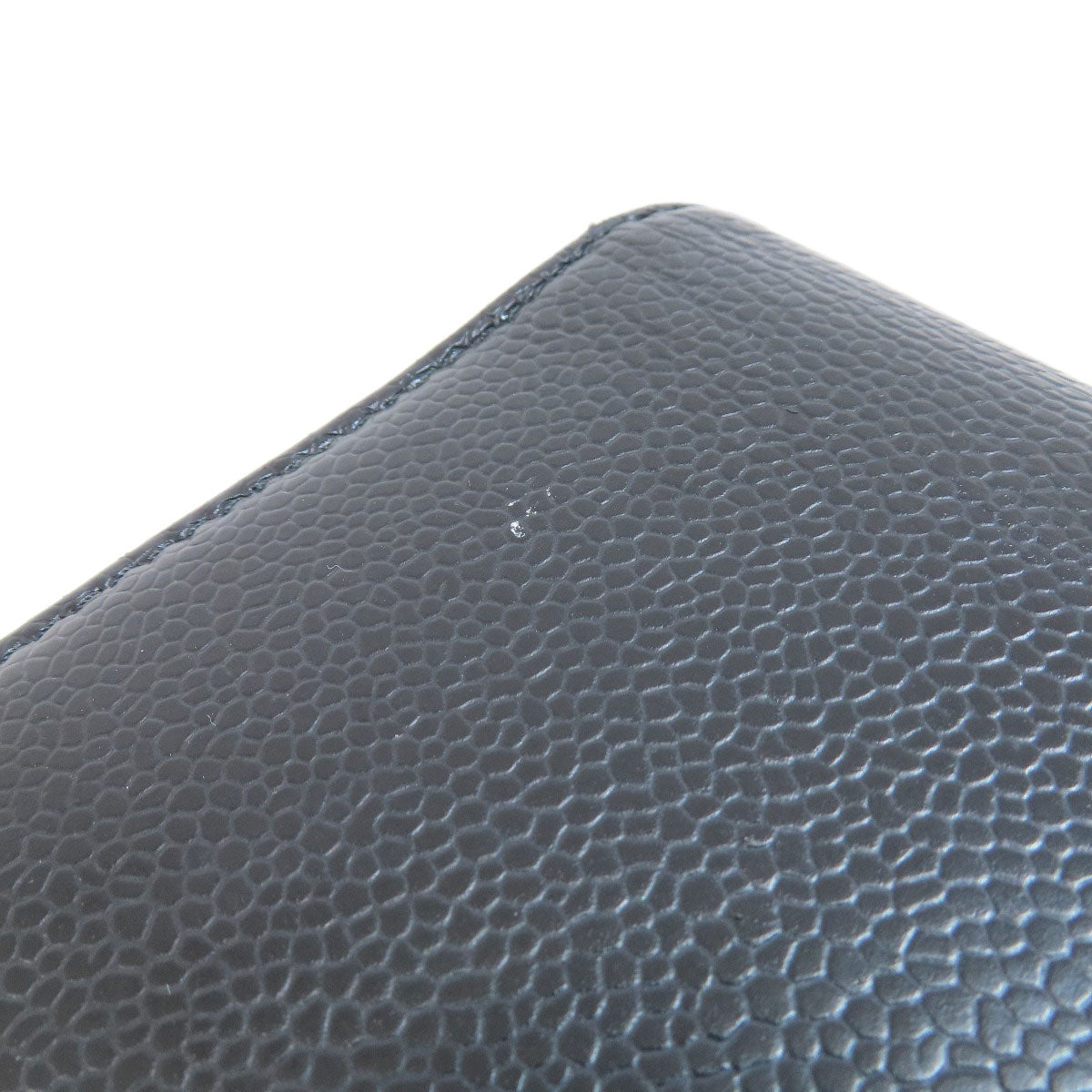 CHANEL Long Wallet Purse Grained Calfskin Skin black COCO Mark SilverMetal
