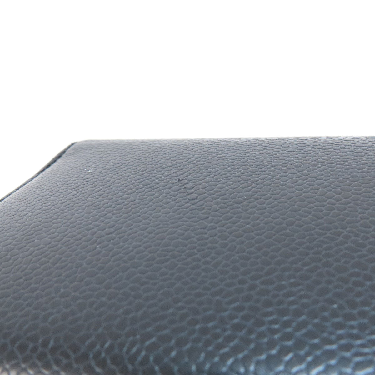 CHANEL Long Wallet Purse Grained Calfskin Skin black COCO Mark SilverMetal