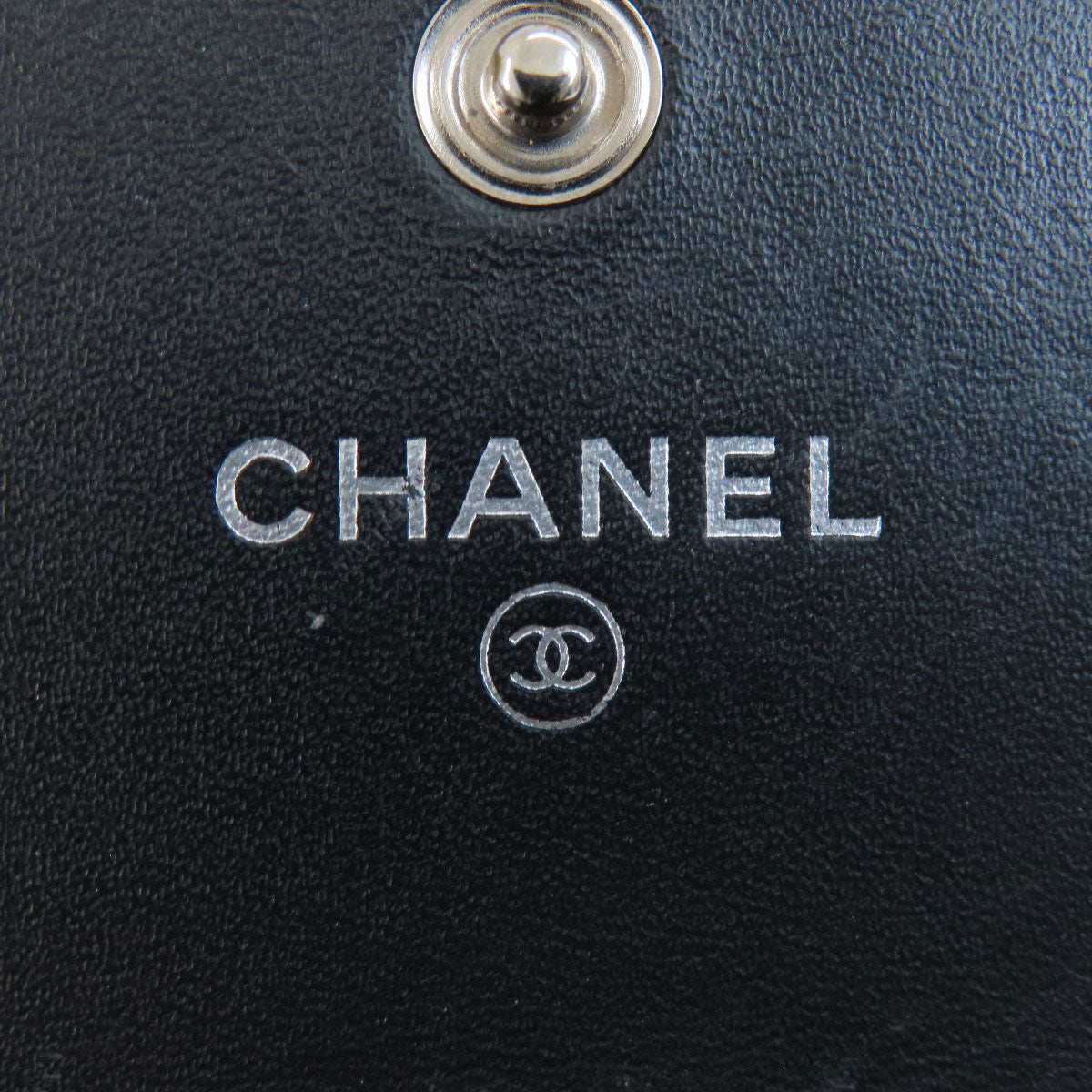 CHANEL Long Wallet Purse Grained Calfskin Skin black COCO Mark SilverMetal