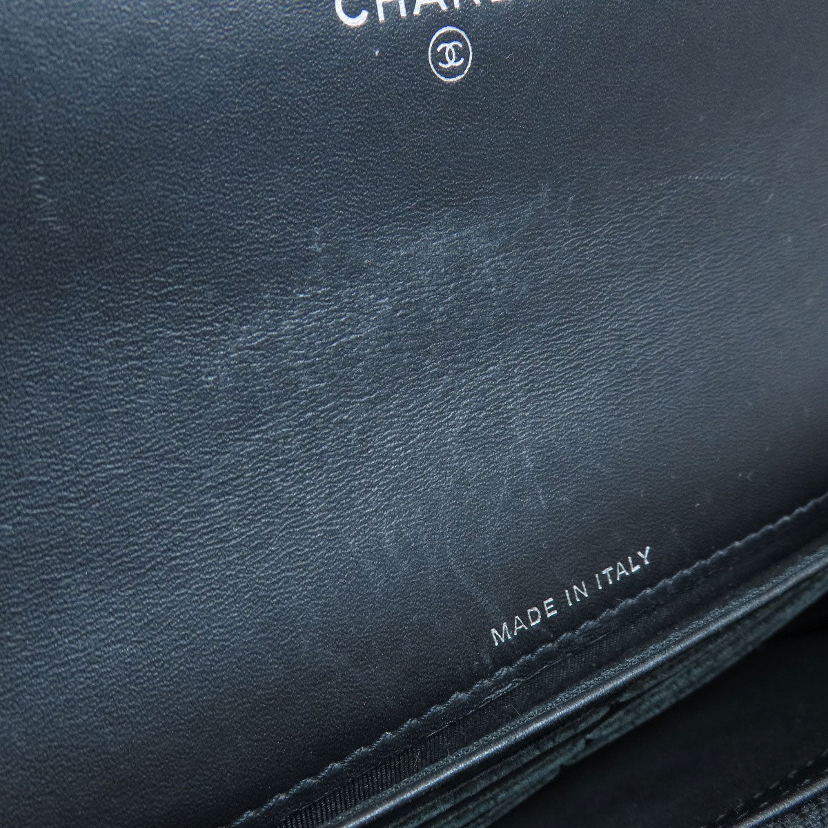CHANEL Long Wallet Purse Grained Calfskin Skin black COCO Mark SilverMetal