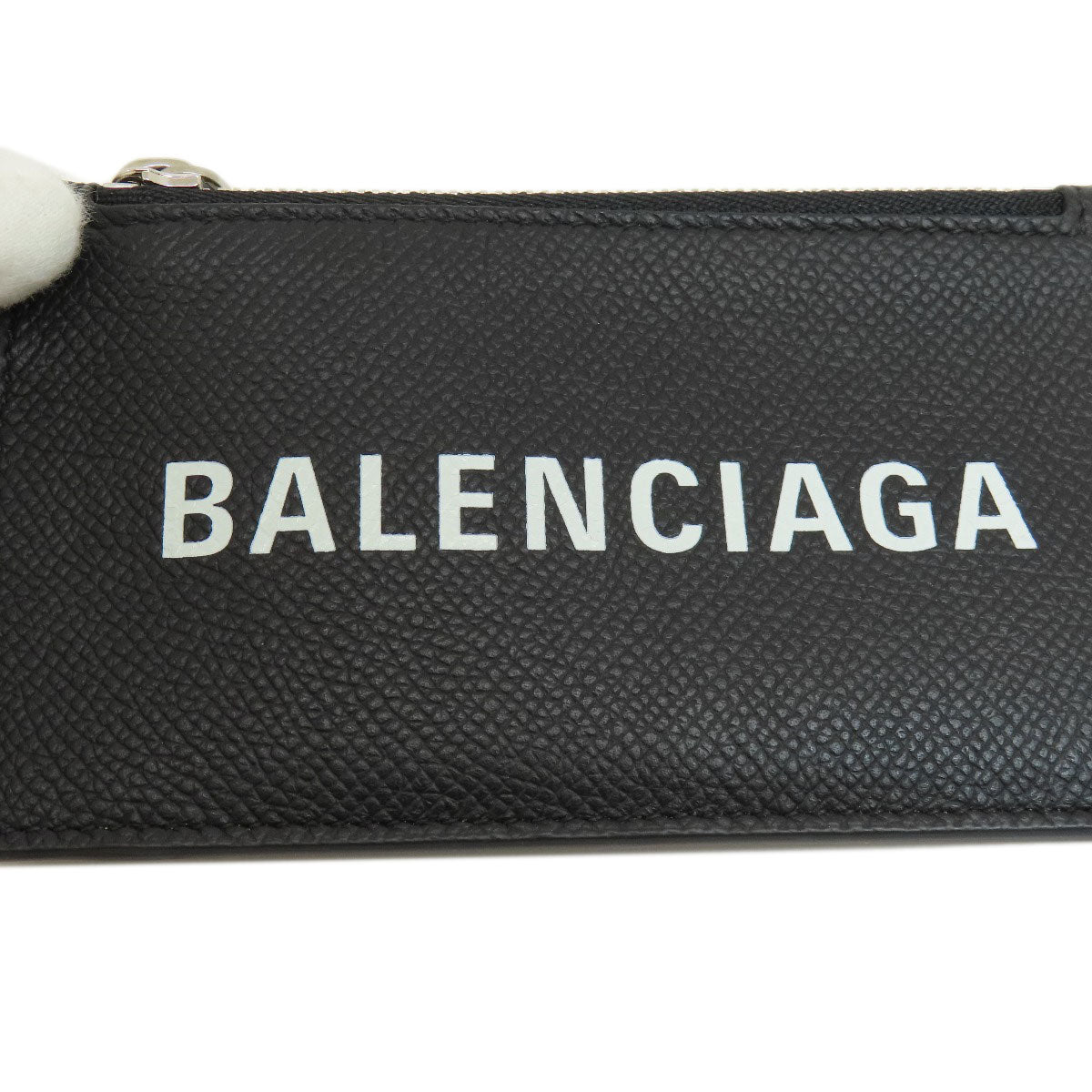 BALENCIAGA Coin case 594548 leather black logo Women(Unisex) Used Authentic