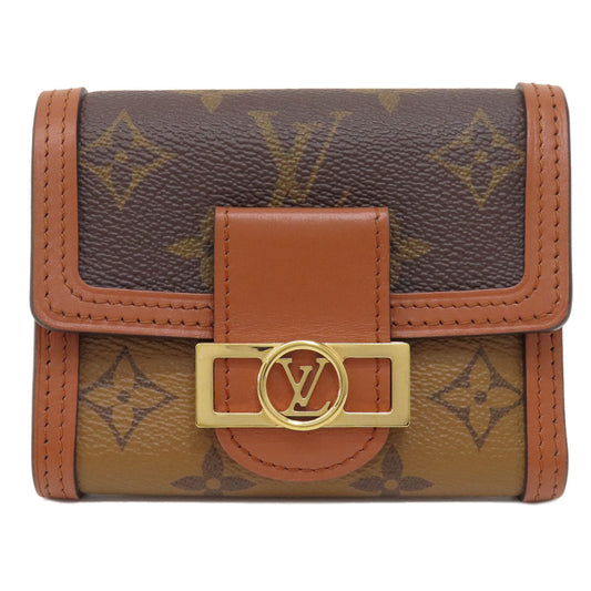 LOUIS VUITTON Bifold Wallet M68725 Monogram reverse Brown Portefeuille Daufine Compact
