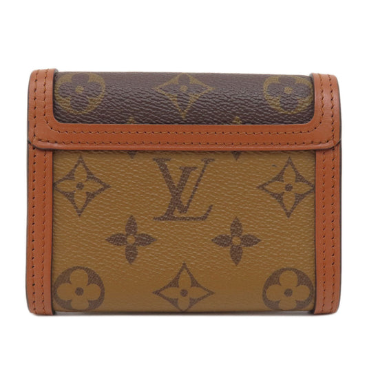 LOUIS VUITTON Bifold Wallet M68725 Monogram reverse Brown Portefeuille Daufine Compact