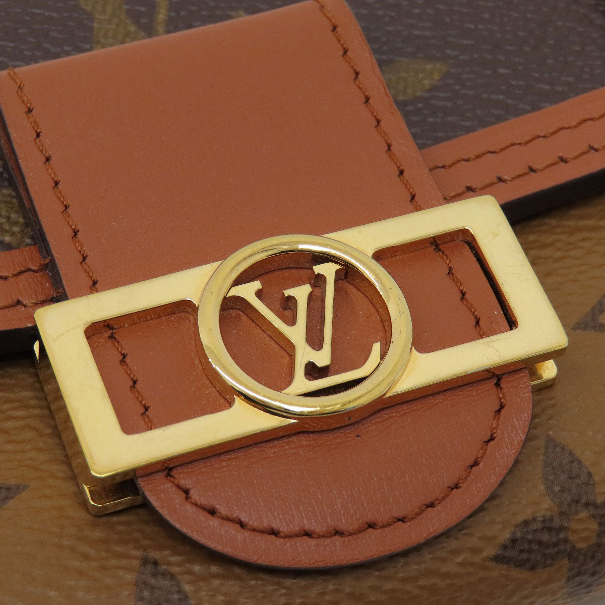 LOUIS VUITTON Bifold Wallet M68725 Monogram reverse Brown Portefeuille Daufine Compact