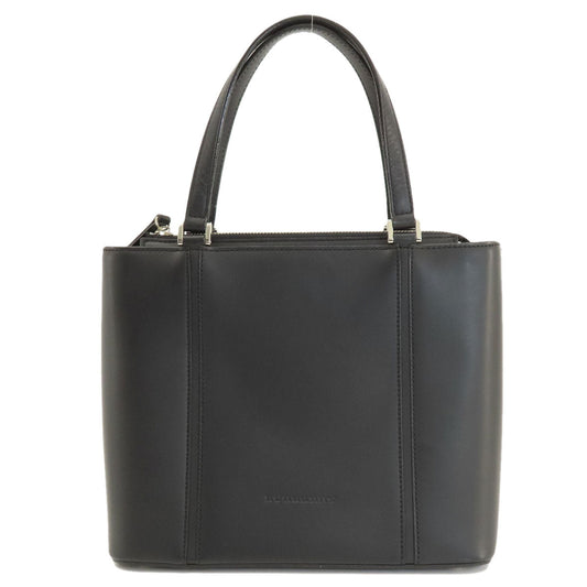 BURBERRY Handbag leather black logoMetal Women Used Authentic