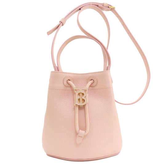 BURBERRY Shoulder Bag leather pink Bucket Bag 2WAY Women Used Authentic