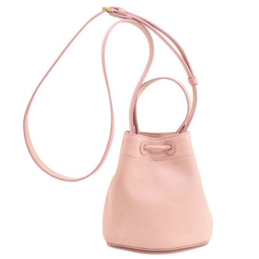 BURBERRY Shoulder Bag leather pink Bucket Bag 2WAY Women Used Authentic