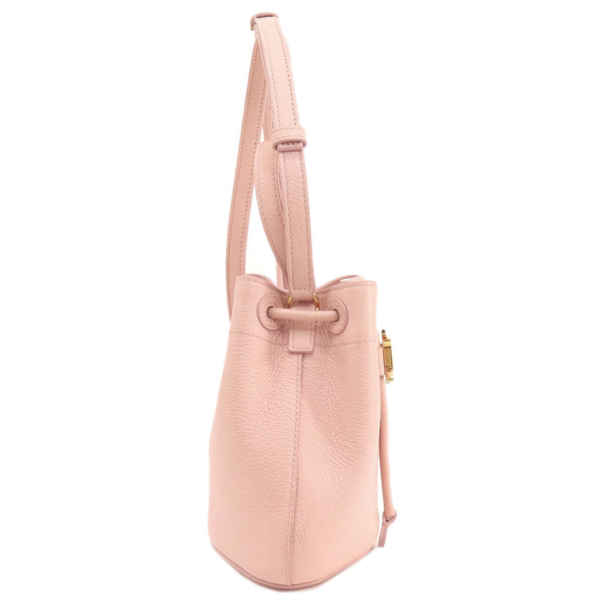 BURBERRY Shoulder Bag leather pink Bucket Bag 2WAY Women Used Authentic