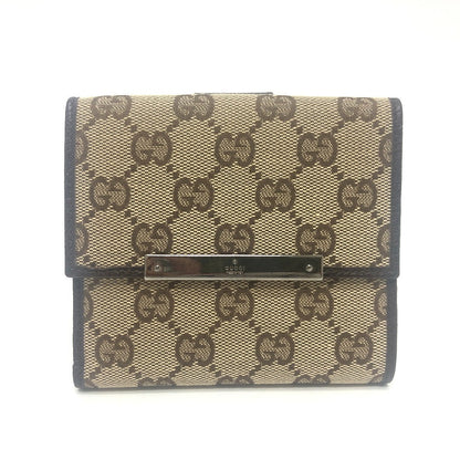 GUCCI Folded wallet 112664 GG canvas / leather beige GG logo