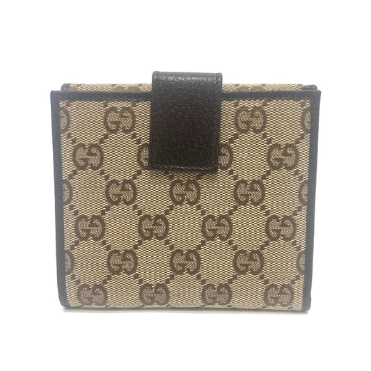 GUCCI Folded wallet 112664 GG canvas / leather beige GG logo
