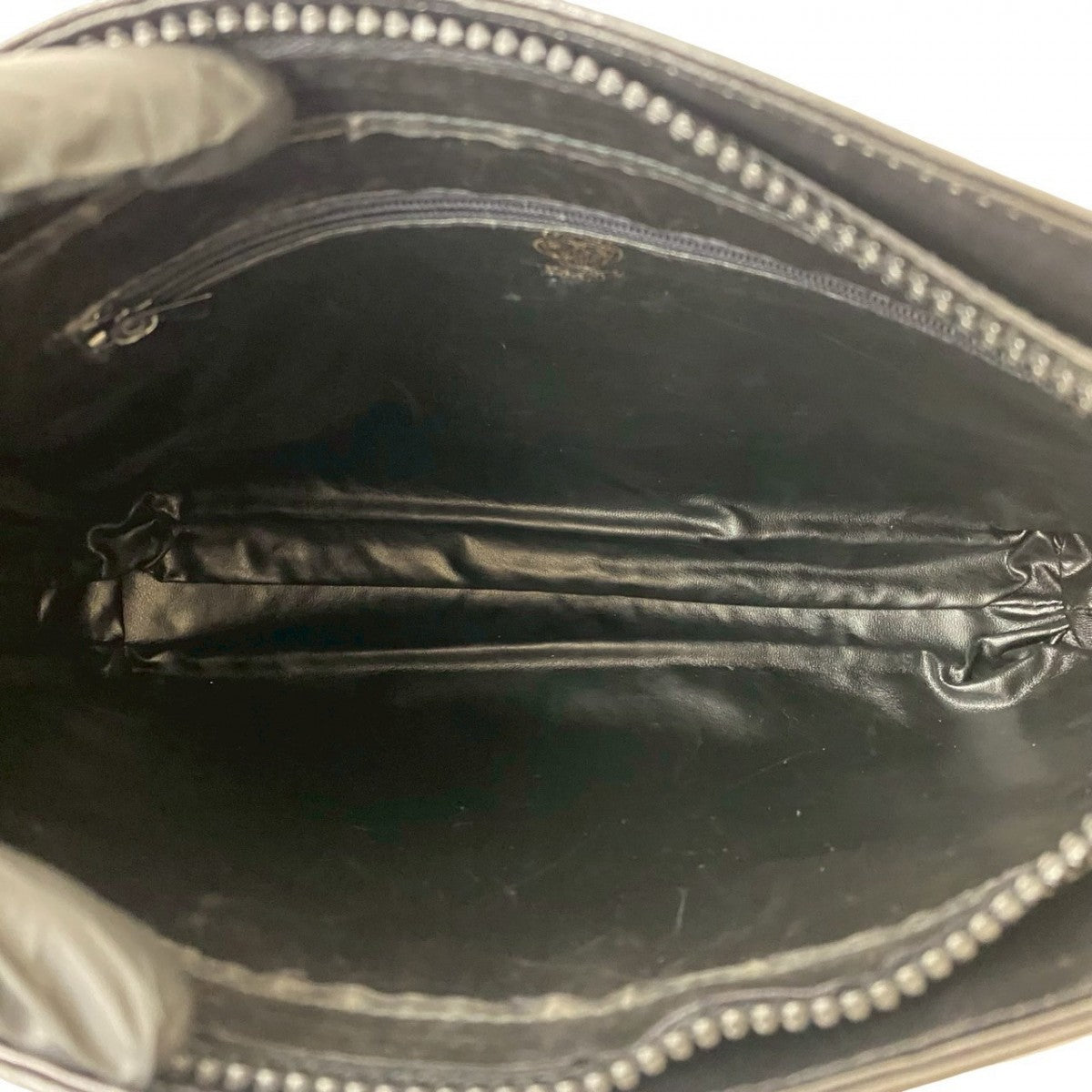 GUCCI Shoulder Bag leather black G logo Metal Sherry line Women Used Authentic