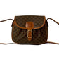 CELINE Shoulder Bag Leather, PVC Brown Macadam Blason Triomphe Pattern Women Used Authentic