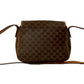 CELINE Shoulder Bag Leather, PVC Brown Macadam Blason Triomphe Pattern Women Used Authentic