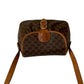 CELINE Shoulder Bag Leather, PVC Brown Macadam Blason Triomphe Pattern Women Used Authentic
