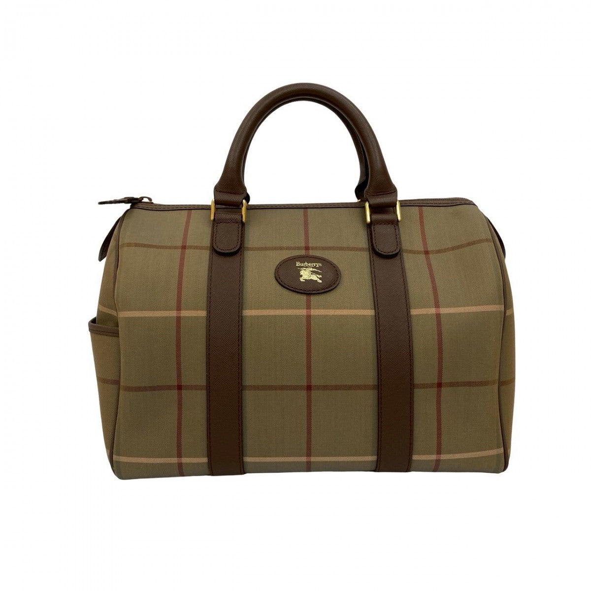 BURBERRY Handbag Canvas, Leather Brown Shadow Horse logo Nova Check Pattern Women Used Authentic