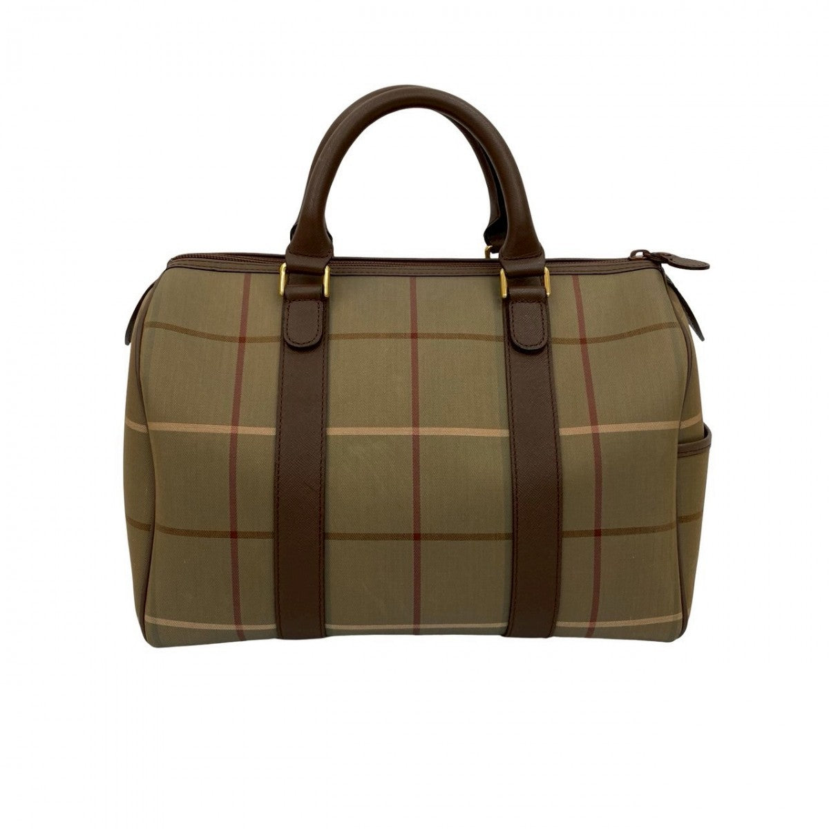 BURBERRY Handbag Canvas, Leather Brown Shadow Horse logo Nova Check Pattern Women Used Authentic