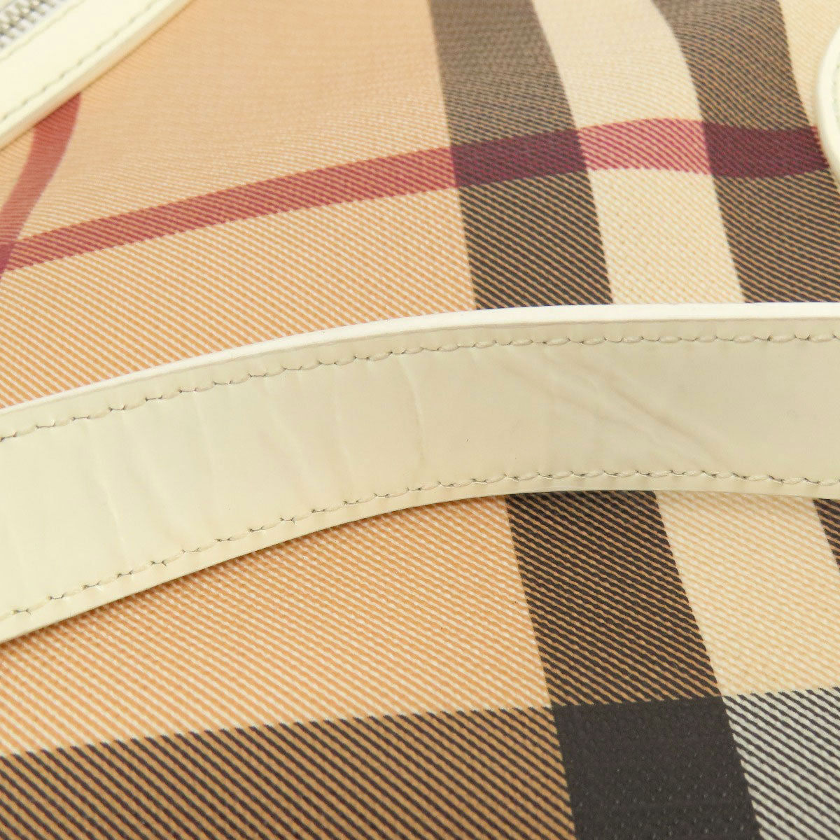 BURBERRY Shoulder Bag PVC beige Nova Check Women Used Authentic