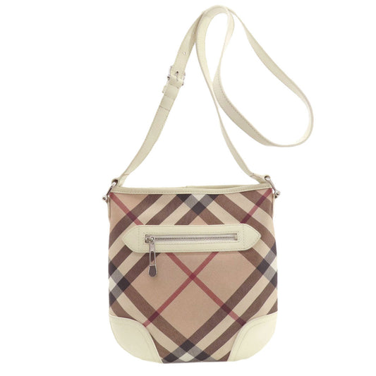 BURBERRY Shoulder Bag PVC beige Nova Check Women Used Authentic