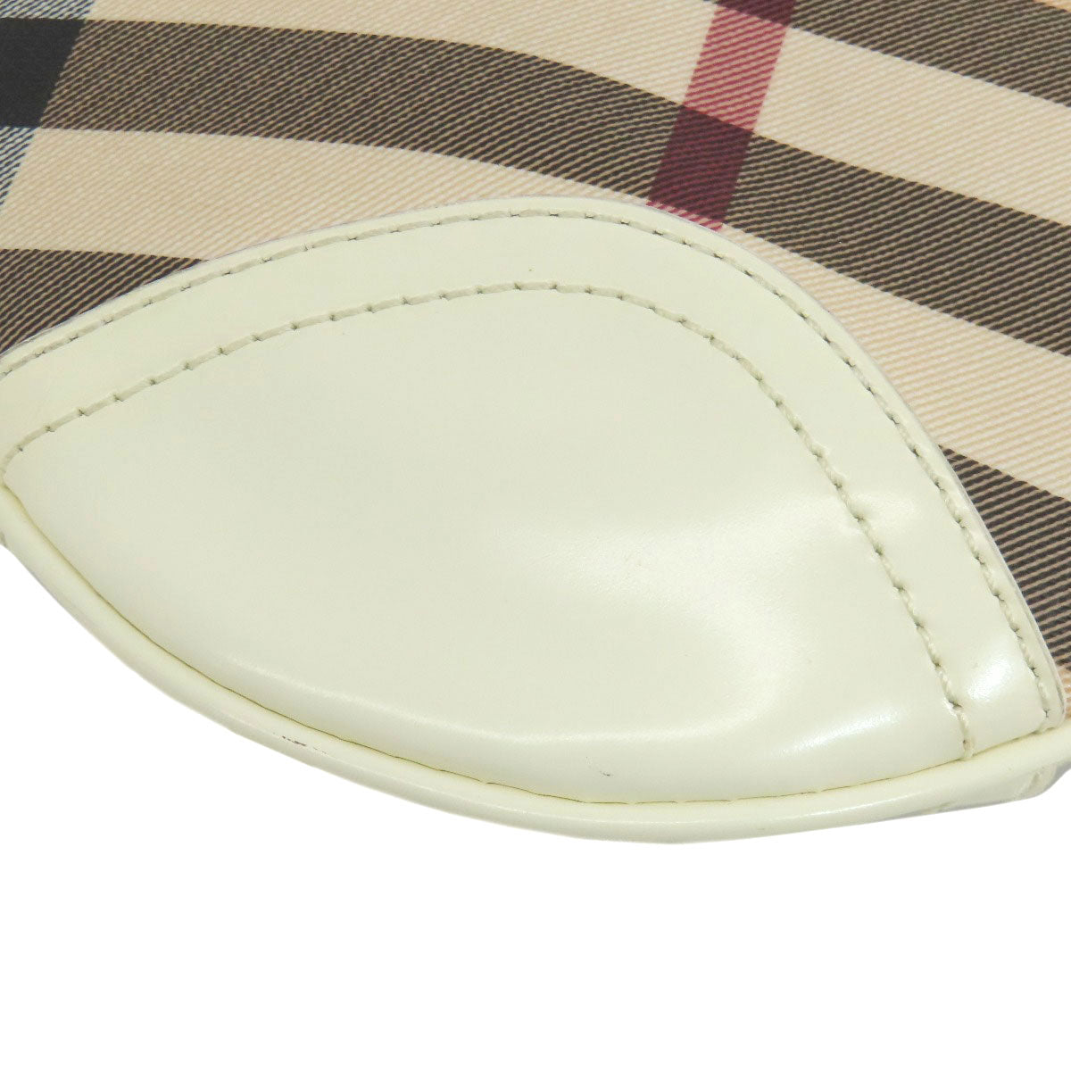 BURBERRY Shoulder Bag PVC beige Nova Check Women Used Authentic